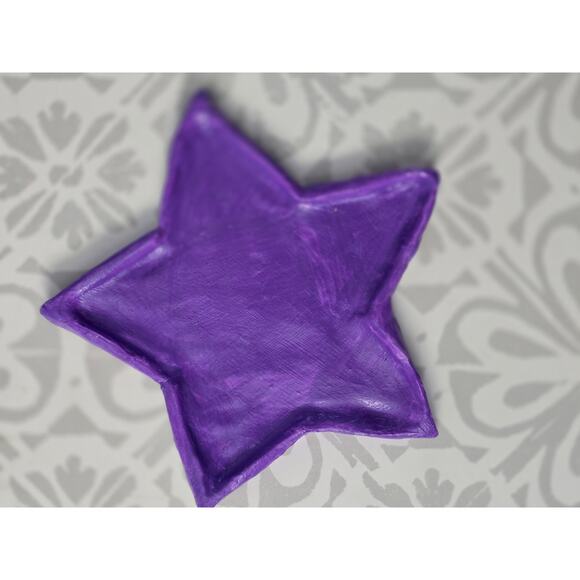 💜 Handmade Purple Star Clay Trinket Dish 💜 - Picture 8 of 9
